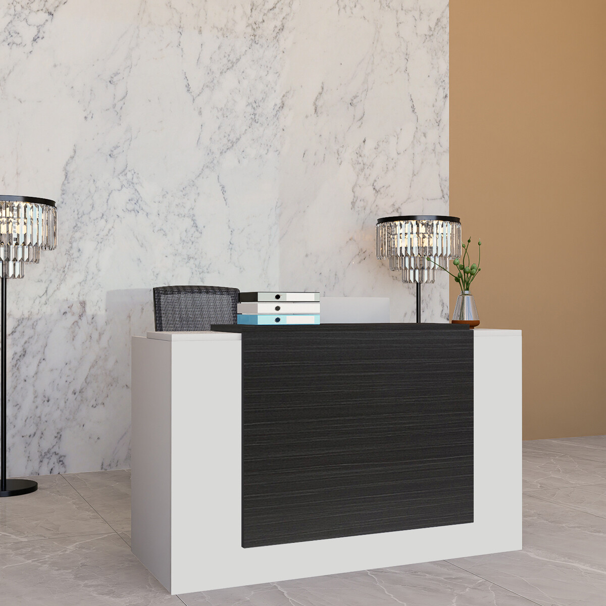 Brand New 2.1M White Reception Desk Counter Shop Warehouse Retail