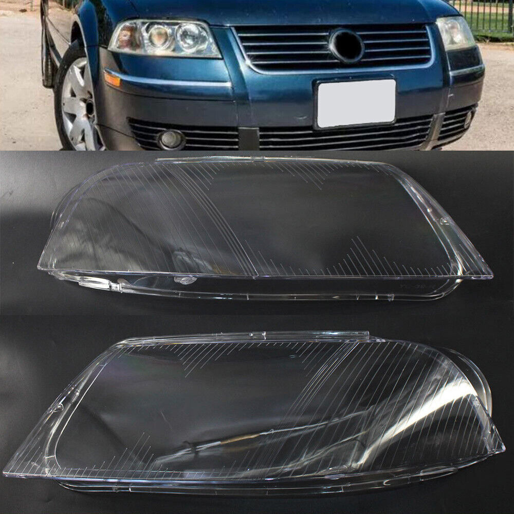 Pair Clear Headlight Headlamp Lens Cover for Passat B5.5 Volkswagen 2000-2005