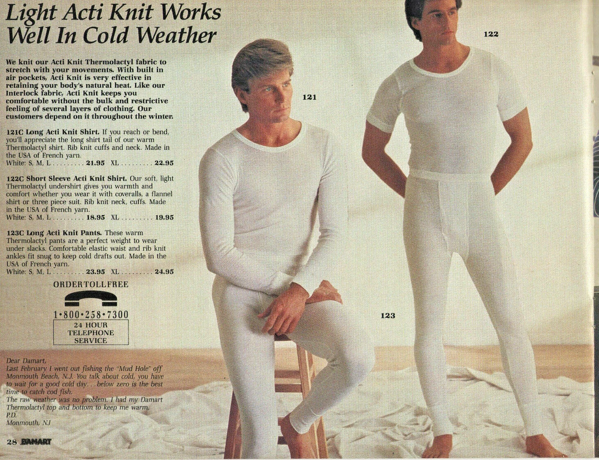 VINTAGE 1986 LONG UNDERWEAR CATALOG! FOR MEN & WOMEN! THERMAL  SOCKS/GLOVES/BOOTS