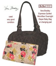 Borsa per pannolini Vera Bradley espresso microfibra OH BABY marrone fasciatoio trapuntato