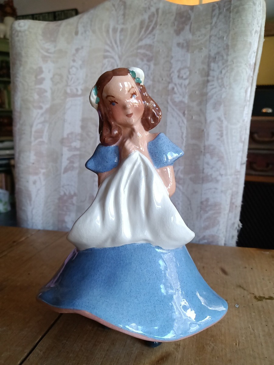 Signed Vintage Jessie Grimes Girl Figurine Double Vase 7