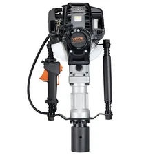 37.77cc Gas-Powered T Post Driver 4-Stroke Fence Piling Pounder with 2 Head