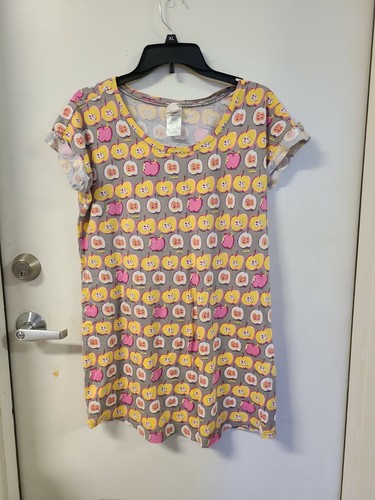 Munki Munki "Pink/Yellow Apples" Nightgown - SZ. M - Picture 6 of 7