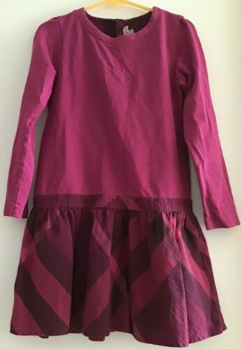 BURBERRY Girls Cotton Dress Check Plaid Skirt Long Sleeve-Sz 10Y/140cm-Authentic - Bild 1 von 5