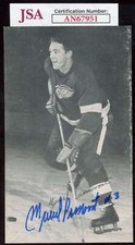 Marcel Pronovost JSA COA Signed Vintage Detroit Photo Postcard Autographed