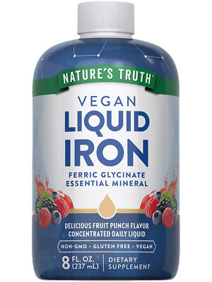 Liquid Iron Supplement 18mg | 8 Fl Oz | Vegan Drops | Non-GMO | Nature's Truth