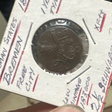 Bremen Free City 2 1/2 Schwaren Coin 1820 German States Historical AU