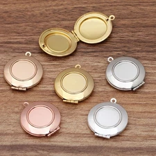 4PCS Brass Round Cabochon Locket Charm Pendant 28mm Fit 16mm Cab LMC03-07383