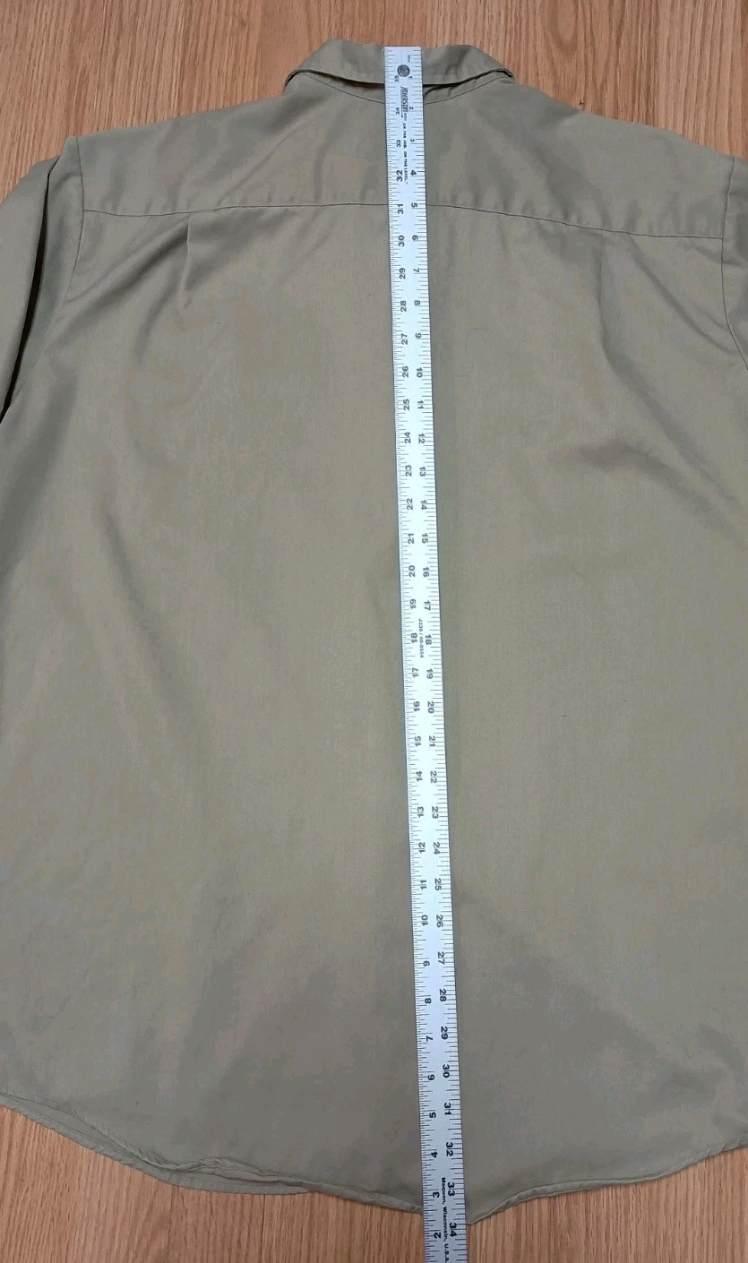 Vintage BIG MAC USA Work Shirt 2XL • Rare 3 Workers Tag • Pale Green Twill image 8