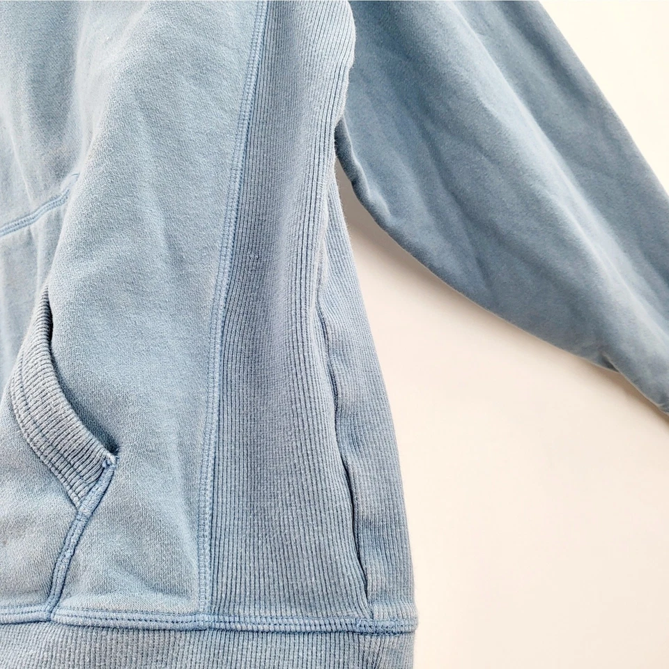 Champion Azul Claro Bordado Manga Larga Algodón Sudadera con Capucha Para Hombre Talla L Foto 3 de 4