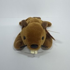 TY Beanie Babies Baby 1995 Bucky The Beaver Plush W/ Tags ERRORS