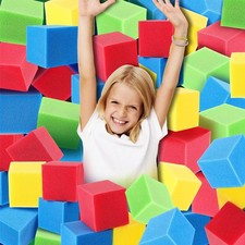 Foam Pit Cubes Blocks 3.1 x 3.1 x 3.1 Inch Colorful Flame Retardant Education...
