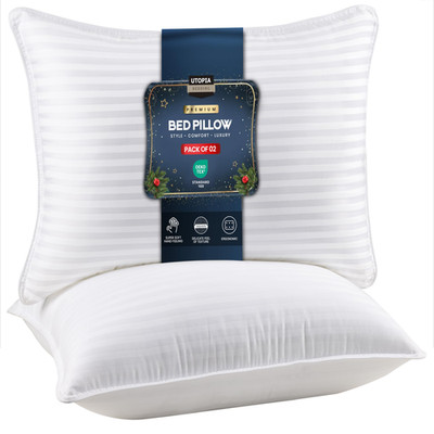 Utopia Bedding Bed Pillows For Sleeping Queen Size White Set Of 2 Cooling Hotel