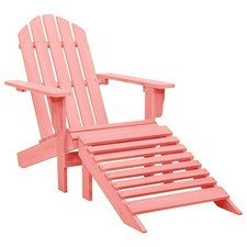 Garden Adirondack Chair with Ottoman Outdoor Lounge Solid Fir Wood vidaXL