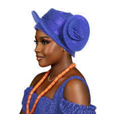 Wedding Party Nigerian Gele Headtie Women African Turban Head Wrap Hat Headwear