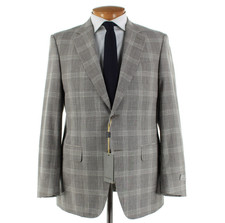 Canali NWT Wool Blend Two Piece Suit Size 52R 42R US In Brown w/ Blue Plaid