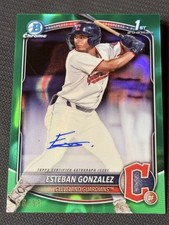 2025 Bowman Chrome 1st GREEN LAVA REFRACTOR AUTO Esteban Gonzalez 68/99