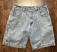 Vintage Y2K Faded Glory Carpenter Denim Shorts Mens 36 Blue Workwear Baggy Skate