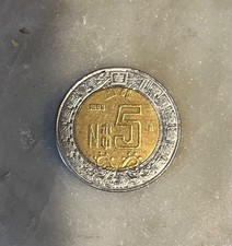 1993 Mexican 5 Nuevos Pesos coin