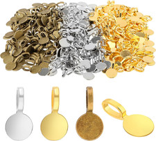 150pcs Pendant Bails Jewelry Glue On Bail Set Gold Silver Bronze Craft