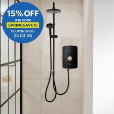 Triton Amala DuElec� 9.5kW Dual Electric Shower - Matt Black & Brushed Brass