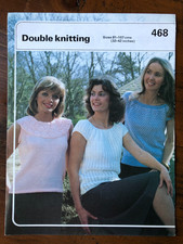 Unbranded 468 knitting pattern ladies DK cap sleeve & sleeveless top in 3 styles