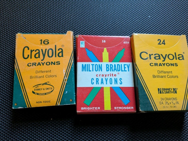 Vintage Crayola Crayons Brilliant Colors and Milton Bradley 