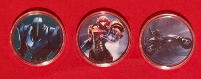 Metroid 4 Beyond Sylux / Samus / Samus & Vi-O-La Set Of 3 amiibo NFC Coins