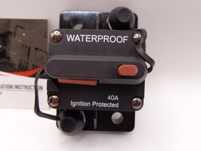 Red Wolf 40 Amp Circuit Breaker Copper, Trolling Motor, Waterproof