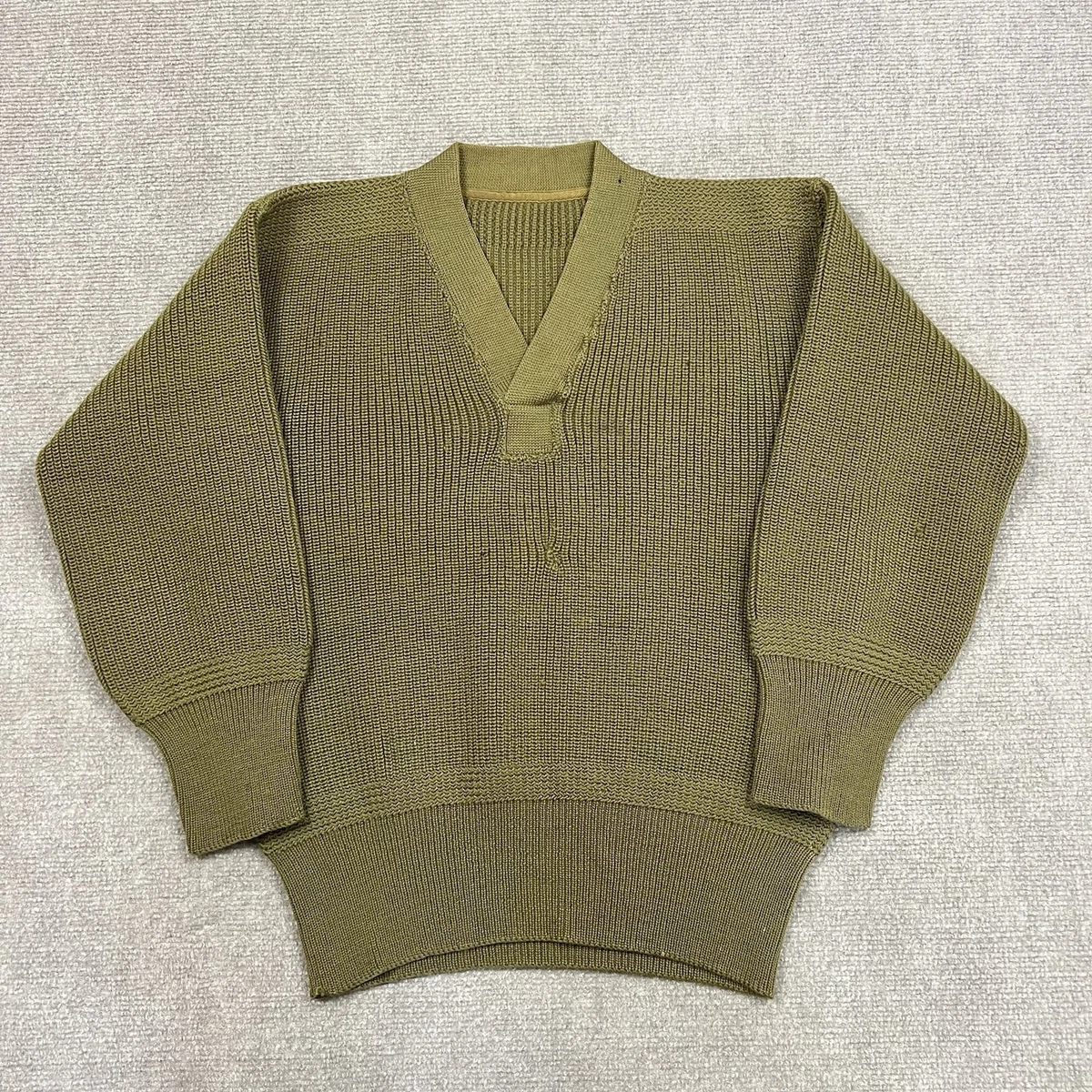 Vintage 40s WW2 US Army A1 Mechanics Wool Knit Sweater Men Small