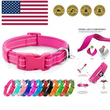Reflective Dog Collar,Soft Neoprene Padded Pet Collar with ID Tag Ring,Adjust...