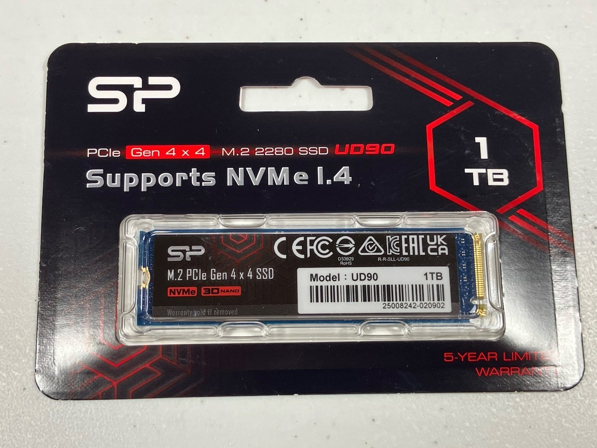 Silicon Power SP 1TB PCIe Gen 4 x 4 M.2 2280 UD90 NVMe 1.4 Silicon Power SP 1TB PCIe Gen 4 x 4 M.2 2280 UD90 NVMe 1.4