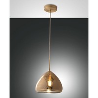 Pendelleuchte Glow, 1-Flammig, Ø35Cm, E27, IP20, Messing/Amber