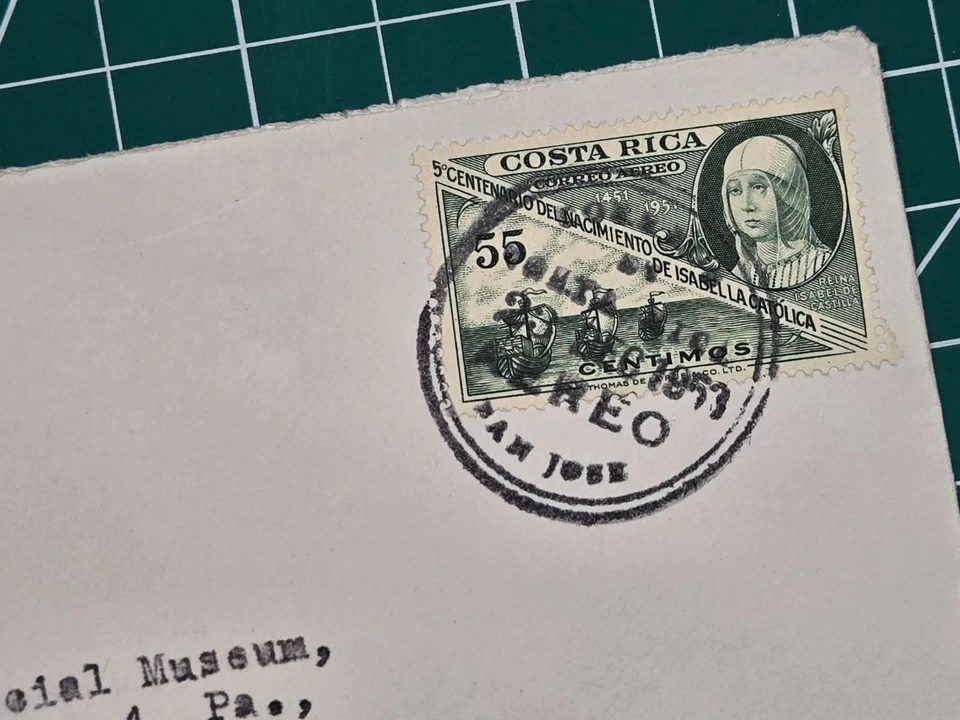 1953 Costa Rica Cover to USA – 55c José María Castro Madriz, San José Cancel - Image 2 of 3