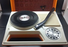 Vintage Panasonic Solid State Portable Record Player Orange Tested Works