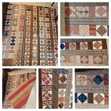 Handmade Patchwork Quilt Bedspread Rustic Cottagecore Multicolor Reversibl 81x76