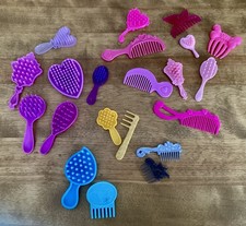 Lot of 22 Fashion Doll Hair Accessories: 12 Brushes/10 Combs, Barbie-More