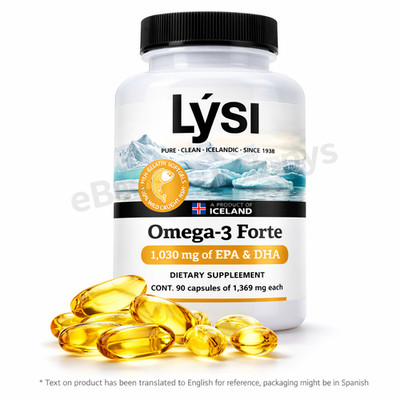 Lysi Omega 3 Forte 90 Capsules 1030mg EPA DHA Fish Oil Iceland NEW