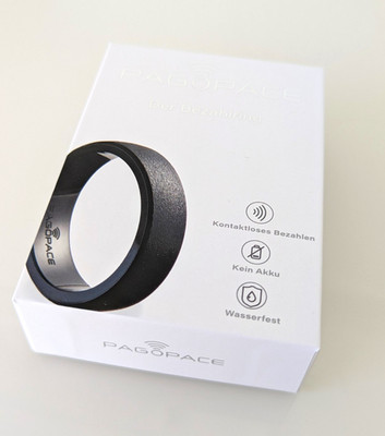 PAGOPACE Ring Keramik Schwarz Black Rough kontaktloses Bezahlen Größe 62 bzw 10