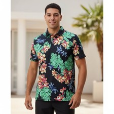 RLX Ralph Lauren Classic Fit Performance Polo Shirt Mens XL Hawaiian Floral Golf