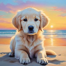 Diamond Painting Kits for Adults Dog, Round Full Drill Diamond Art Kits, 5D DIY