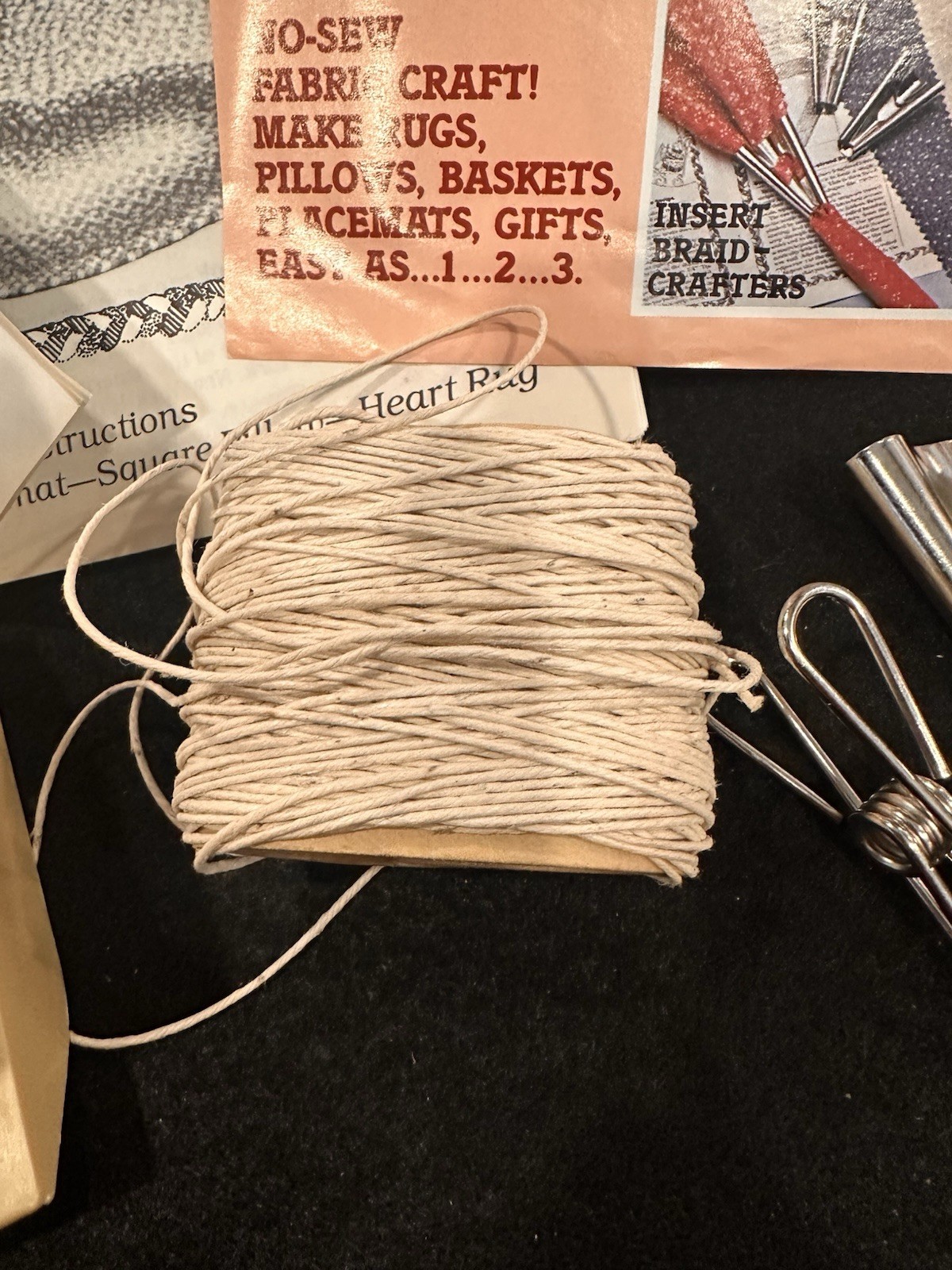 Shirley Botsford 1987 Braided Rug Braid Craft Kit With Strip-It Fabric Tool. 