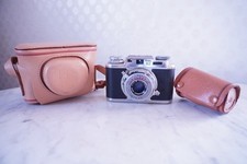 Vintage Bolsey Model B2 Camera Wollensak 44mm Lens W/ Leather Case Not Tested