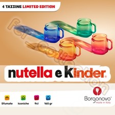 set 4 Tazzine Da Caffè in vetro Nutella Colorate 2025 Nuove Subito disponibili