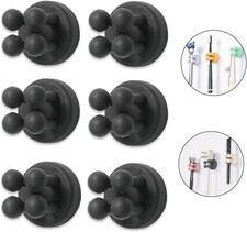 Silicone Toothbrush Holders for Bathrooms - 6 Pcs Black Wall Mounted Shower
