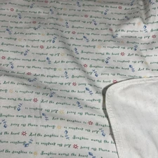 VTG Carters Baby Receiving Blanket Cotton White Kite Sunshine Warms Heart Sun H1