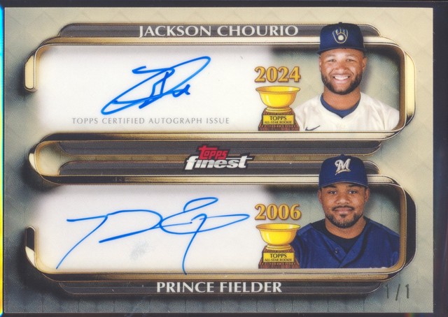 2025 Topps Finest Jackson Chourio Prince Fielder Superfractor Auto Autograph 1/1