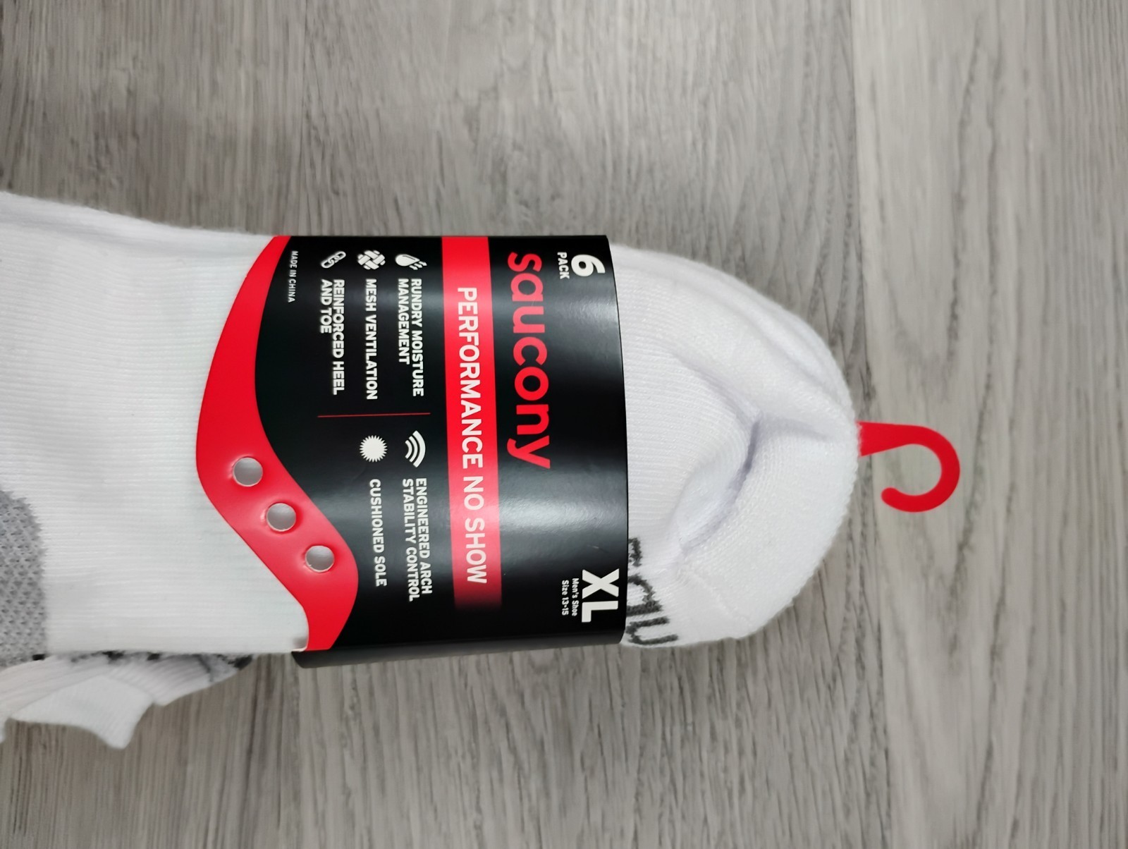 Saucony Men's Bolt Performance Comfort Fit No Show Socks Pack Of 6 XL White thumbnail 9