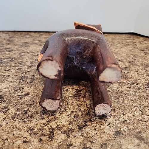 Elefante de madera decoración del hogar aspecto rústico estante decoración de habitación arte africano tallado a mano - Imagen 12 de 13