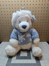 Winnie The Pooh Plush White Blue Snowflake Sweater Disney Store Exclusive 12  